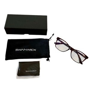 LIKE NEW - Swanwick Blue Light Blockers w/ Day Lenses - Cat Eye, Tortoise